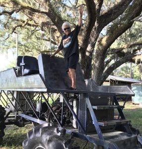 Mom on swamp buggy